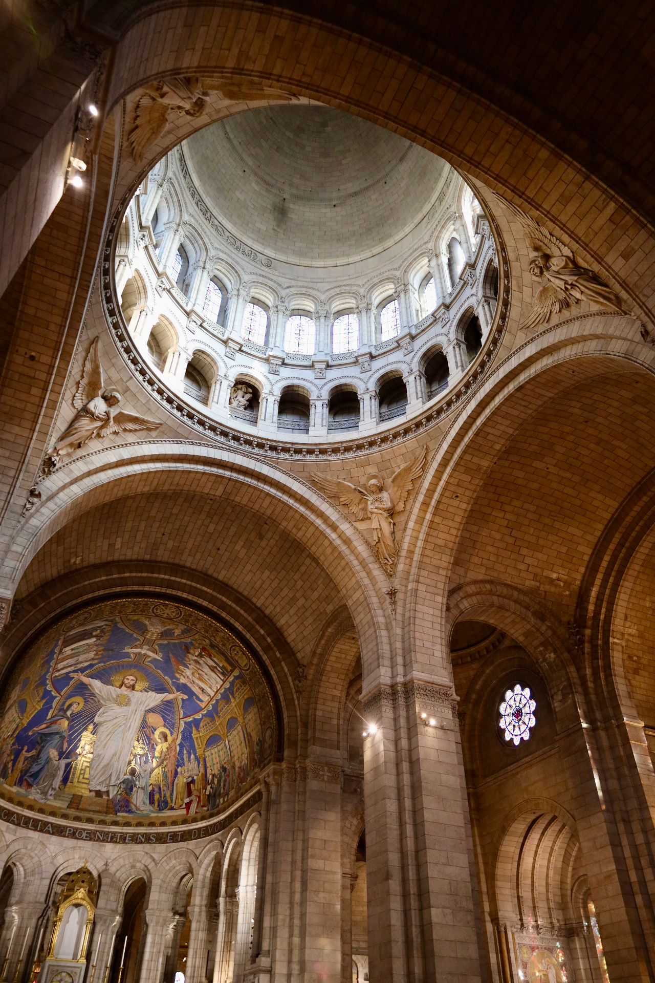 Interior dome and mosaic of the Sacré-Cœur Basilica